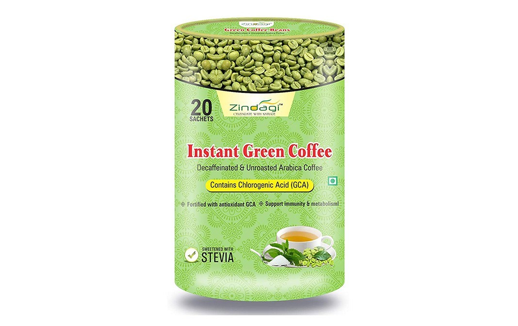 Zindagi Instant Green Coffee - Decaffeinated & Unroasted Arabica Coffee   Jar  200 grams